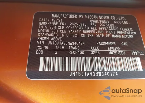 2022 Nissan Rogue Sport S Fwd Xtronic Cvt from USA, damaged, VIN JN1BJ1AV3NW340174